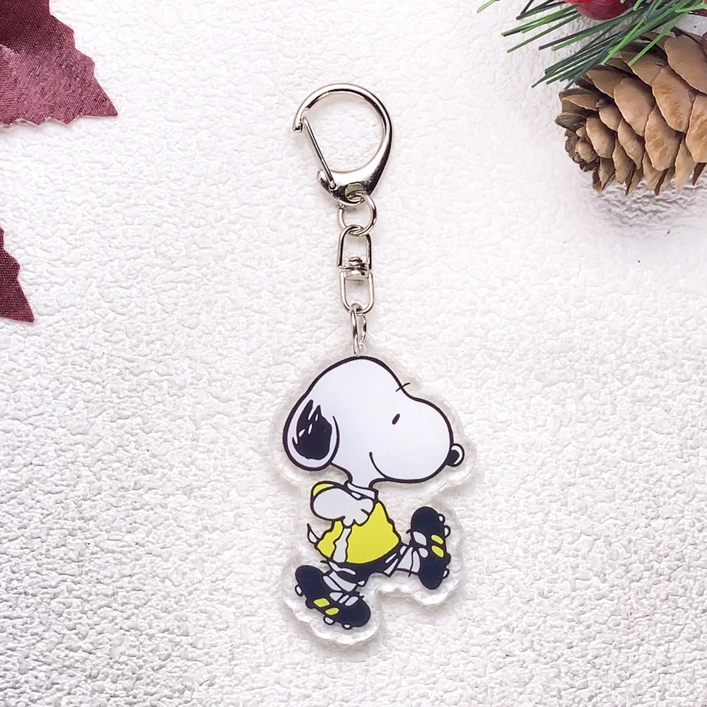 1/13 Stück Cartoon Snoopy Niedlicher Auto-Schlüsselanhänger Zubehör Acryl Lustige Anhänger für Taschen Kawaii Schlüsselhalter Rucksack-Dekoration – Detail 10