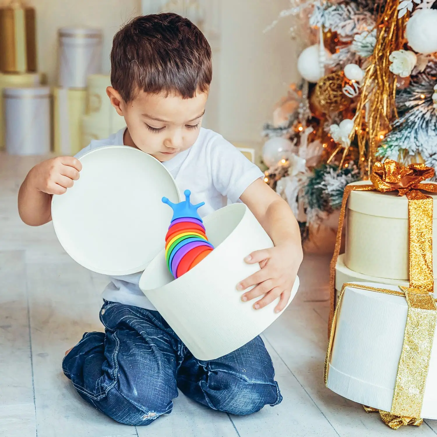 Een 18Cm Fidget Slak Decompressie Speelgoed Schattige Rups Vorm Decompressor Kantoortafel Speelgoed Zintuiglijk Speelgoed Voor Kinderen En Volwassenen