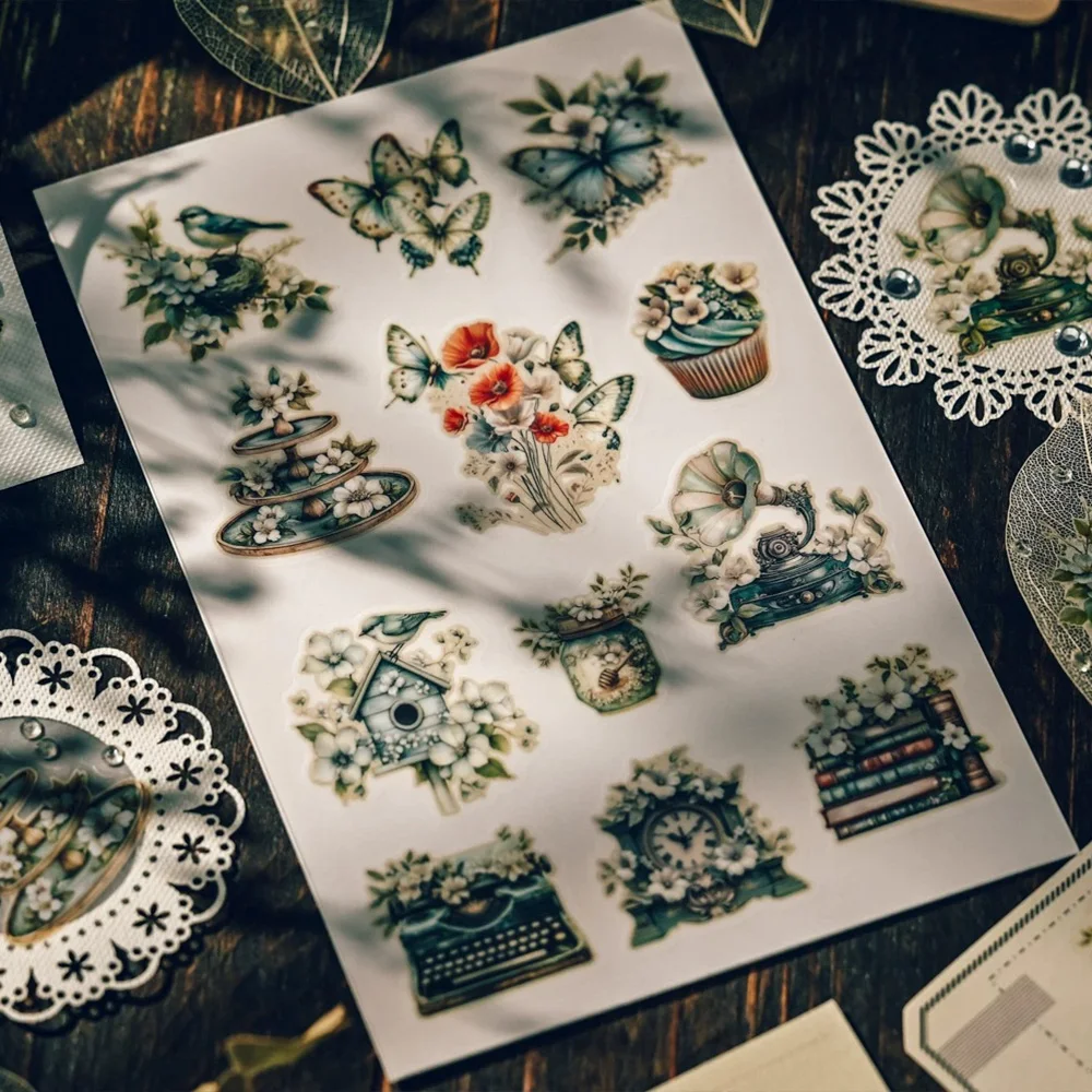 KSCRAFT 3sheets Flower Rub On Sticker Scrapbooking Junk Journal Crafts Transfer Stickers DIY Photo Albums Decorative