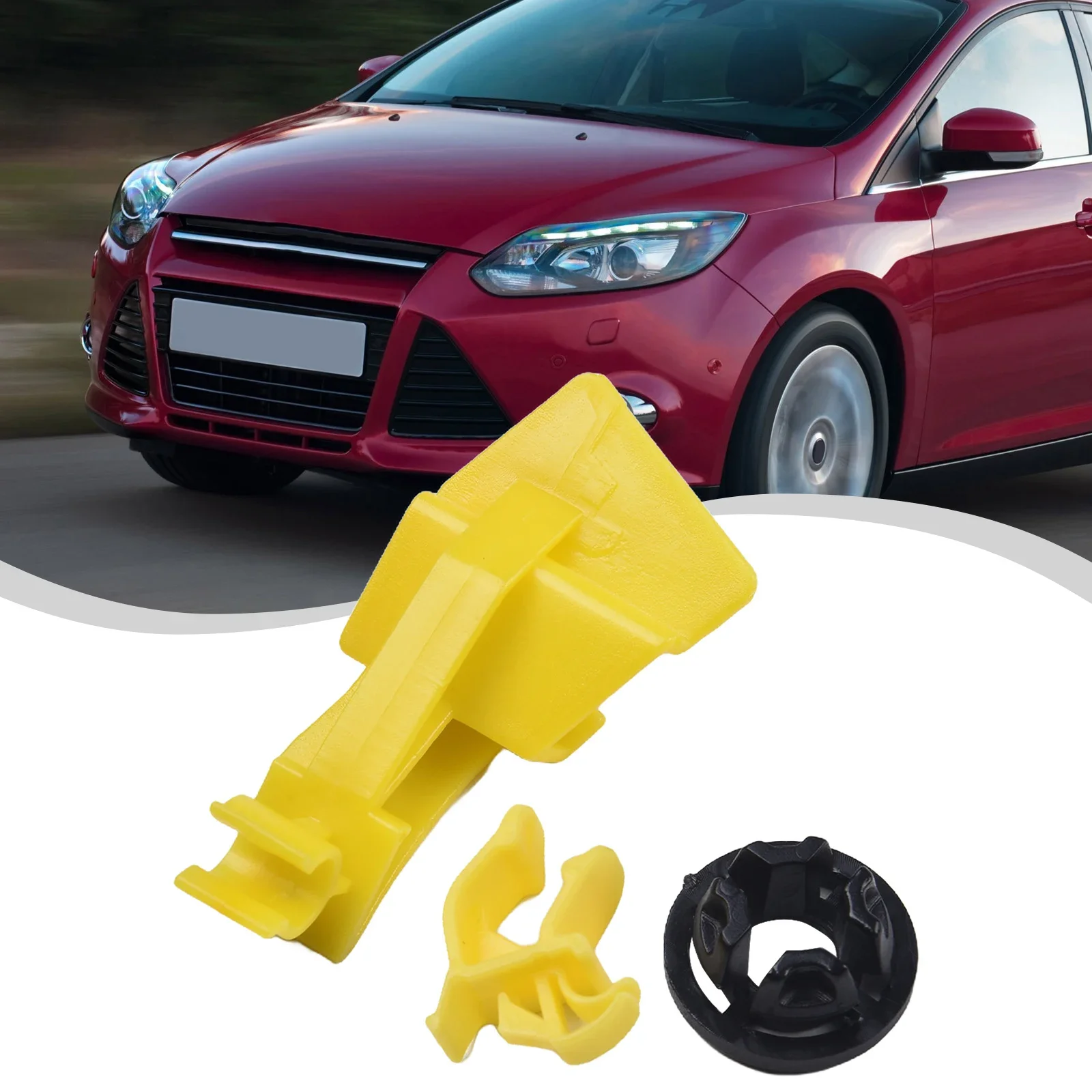 

3pcs/set Car Support Rod Clamp Car Accessories Yellow+Black Plastic Car Bonnet Support Rod Clamp For C-Max For Focus