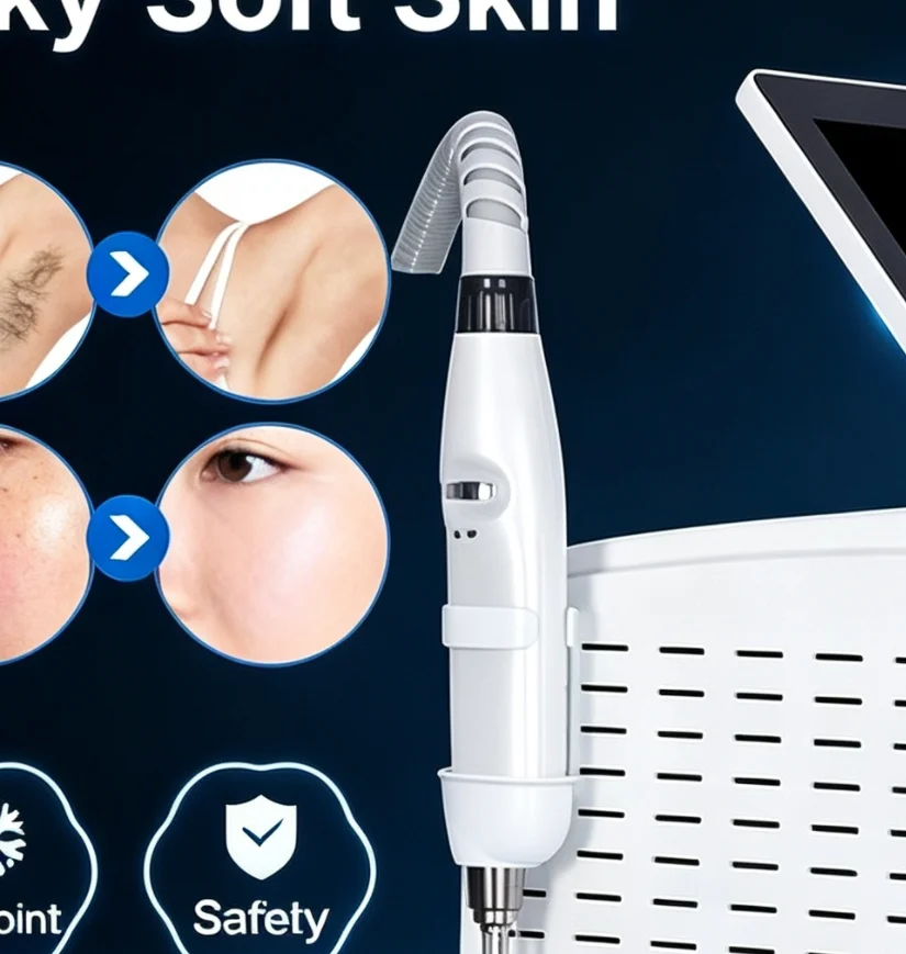 Professional 5000W Diode Lase 10 Target Hair Removal Device, Ice Titanium Painless 3 Wavelength High-power Beauty Equipment