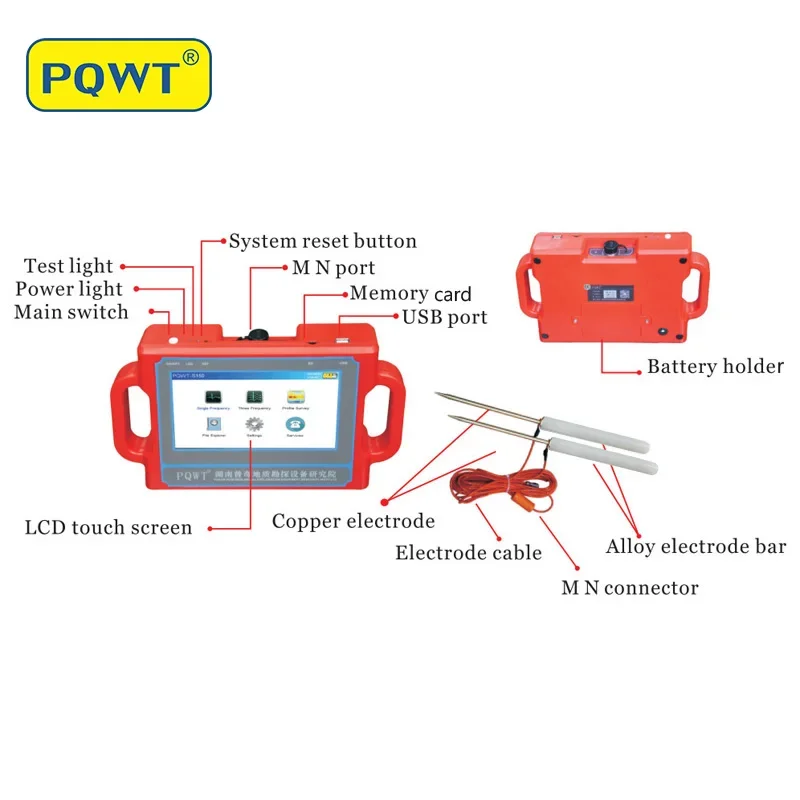 PQWT-S150 industrial metal detectors water detector drilling dig well Measuring water water survey equipment borehole