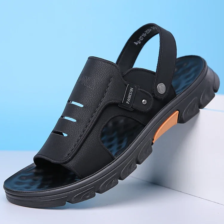 Herren Sommer Casual Zwei-Wege-Sandalen Slip-On mit Dicker Sohle Rutschfest Verschleißfest Atmungsaktiv Outdoor Strandpantoffeln-2718 – Detail 10