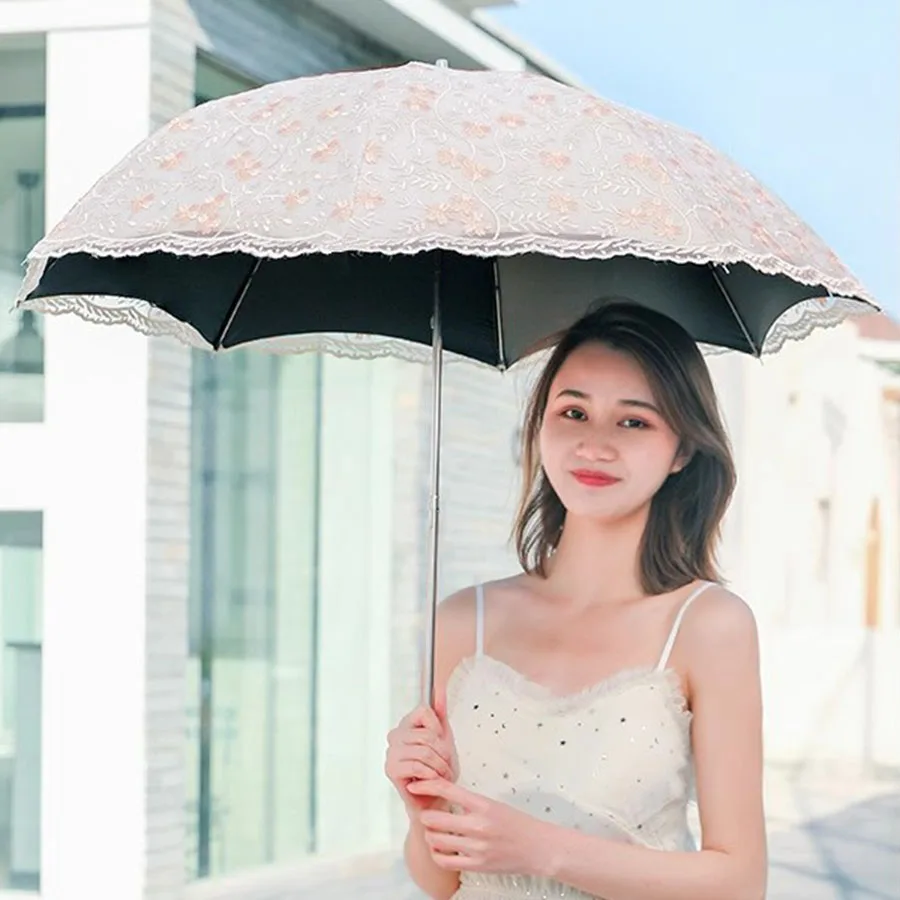 Girl Umbrella Parasol Uv Big Luxury Lace Rain Umbrella Women Visor Automatic Toothpick Girly Sword Upf50 Paraguas Umbrellas Tent