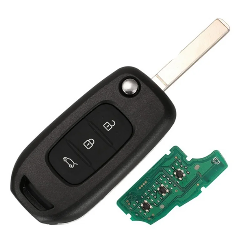 NEW-For Renault Megane 3 Car 3 Buttons Folding Remote Control Key VA2 PCF7961M 4A Chip 433Mhz Key Blade