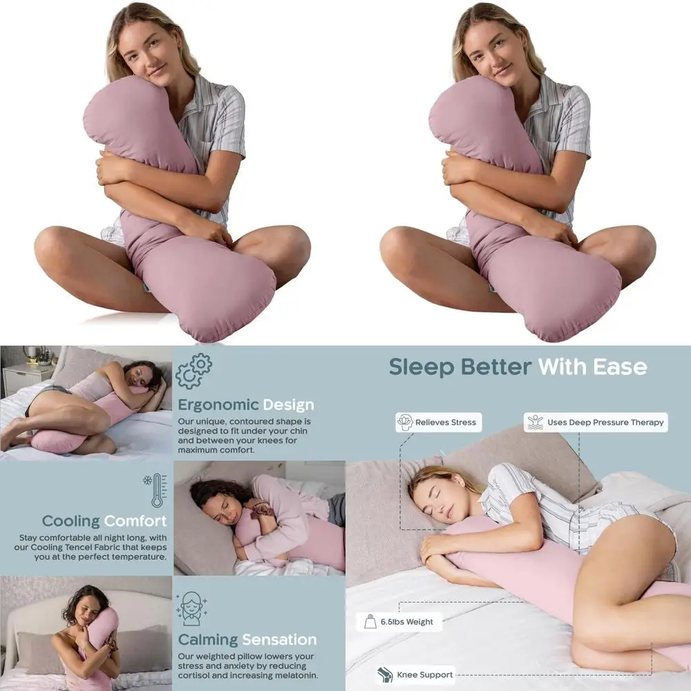 

Подушка с утяжелением 2,95 кг для глубокого сна, охлаждающая, для взрослых, идеально подходит для сна на боку, со съемным чехлом (Blossom)