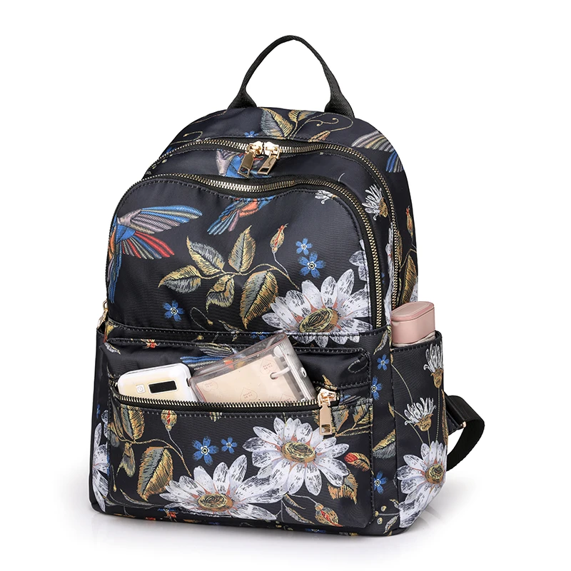Butterflies Print Laptop Backpack Nylon Student Schoolbag Large Capacity Cute Fashion Simple Floral for Outdoor Camping Satchels