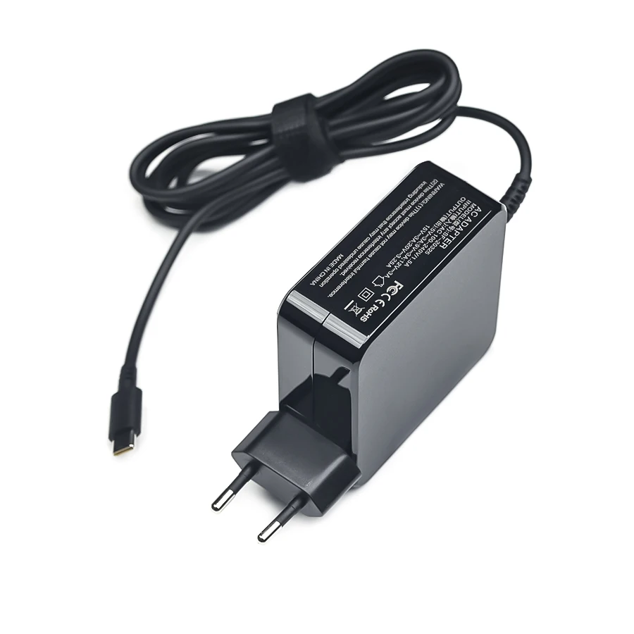 Adaptador de corriente para ordenador portátil, cargador de 65W tipo C, 20V, 3.25A, 45W, USB C, teléfono PD, MacBook, ASUS, ZenBook, Lenovo, Dell,