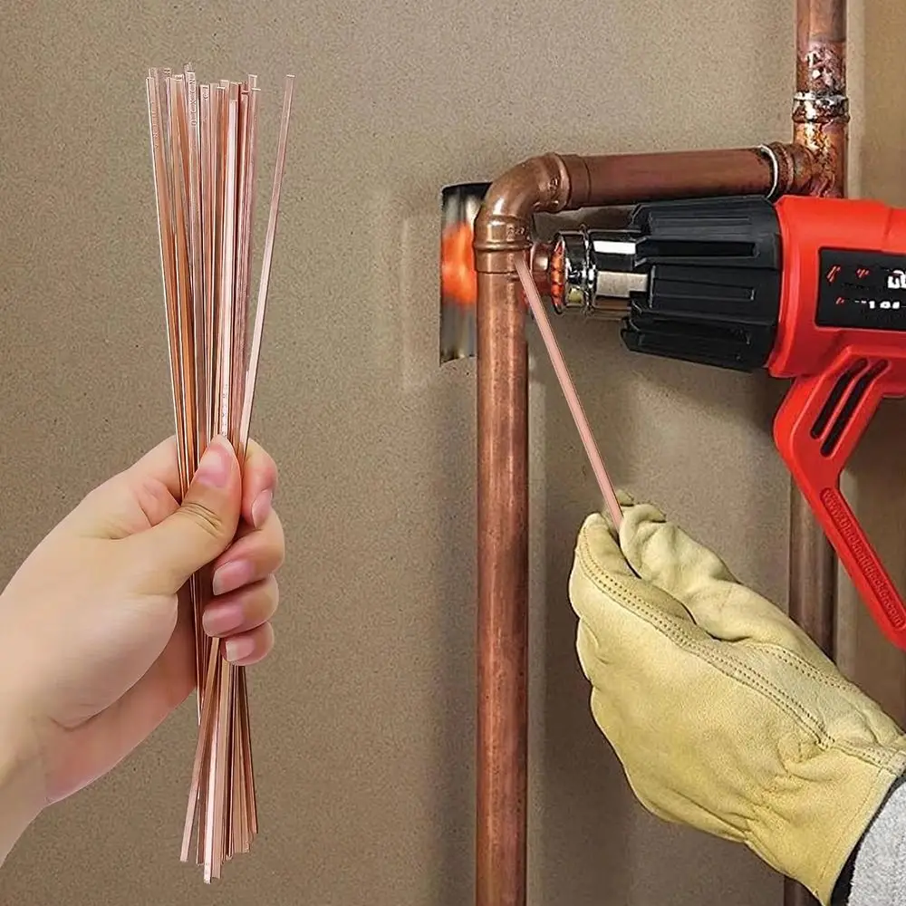 4Pcs 250mm Phosphor Copper Welding Rod Flat Phosphor Bronze Brazing Soldering Rod Copper Brass Self Fluxing