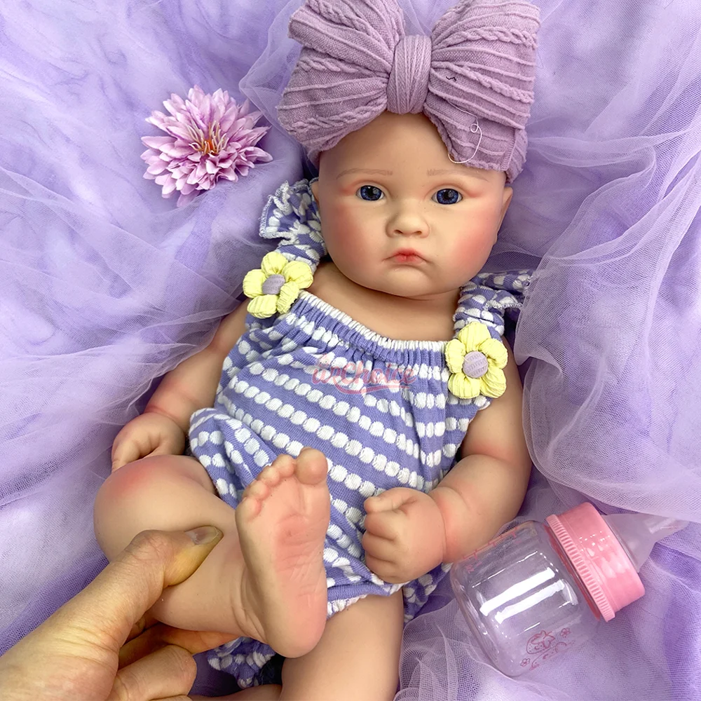 Open Mouth 18" Realistic Silicone Reborn Girl Doll Handmade Painted Skin Newborn Doll Muñeca Art Collectors & Doll Enthusiast