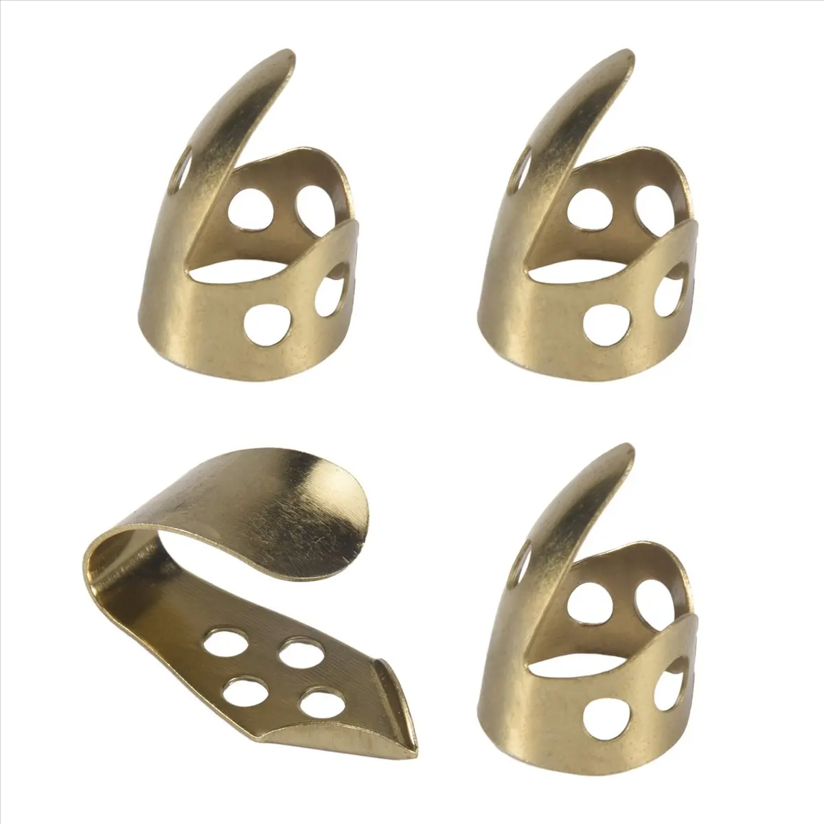Attractive- Guitar Finger Picks 3 Index Fingers + 1 Thumb Adjustable Metal Banjo Fingerstyle Pick Finger Protector