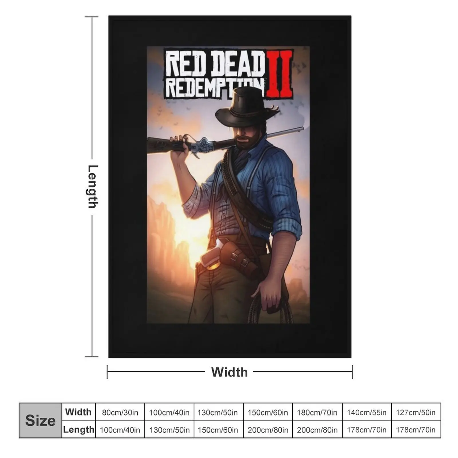 Red Dead Redemption 2 Game Art Throw Blanket for babies Bed funny gift Blankets