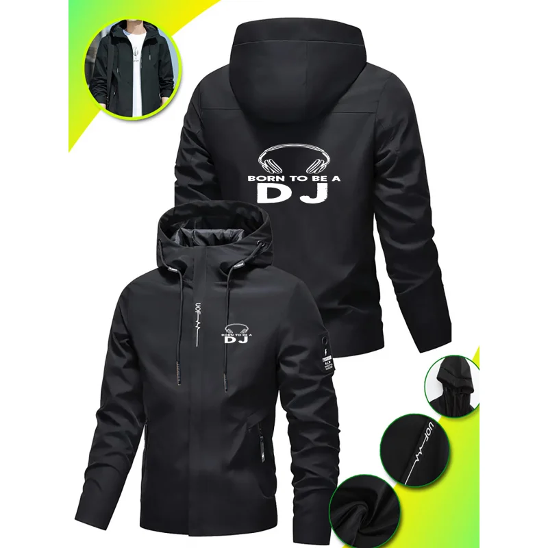 

Мужская модная спортивная куртка с капюшоном и принтом на молнии, весенняя повседневная куртка с карманами, идеально подходит для панк-стиля