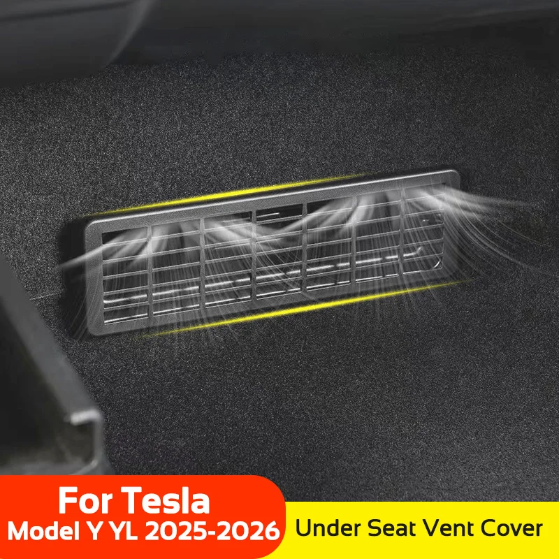For Tesla Model Y YL 2025-2026 Under Seat Air Outlet Protective Cover Rear Air Vent Protector Mesh Grille Car Accessories