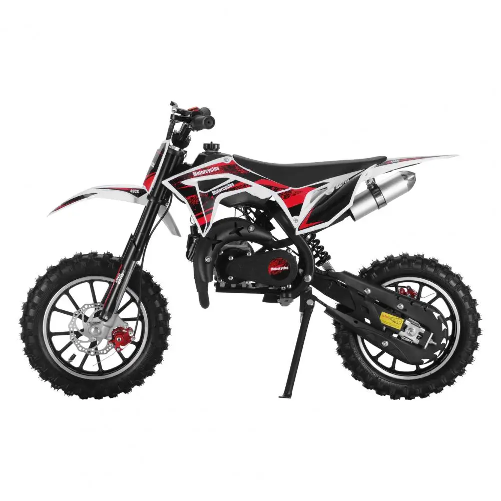 49cc 2-Stroke Kids Dirt Bike Gas Power Motocross Off Road Mini Motorcycle Pocket Motorbike Front Rear Disc Brakes Pull Start