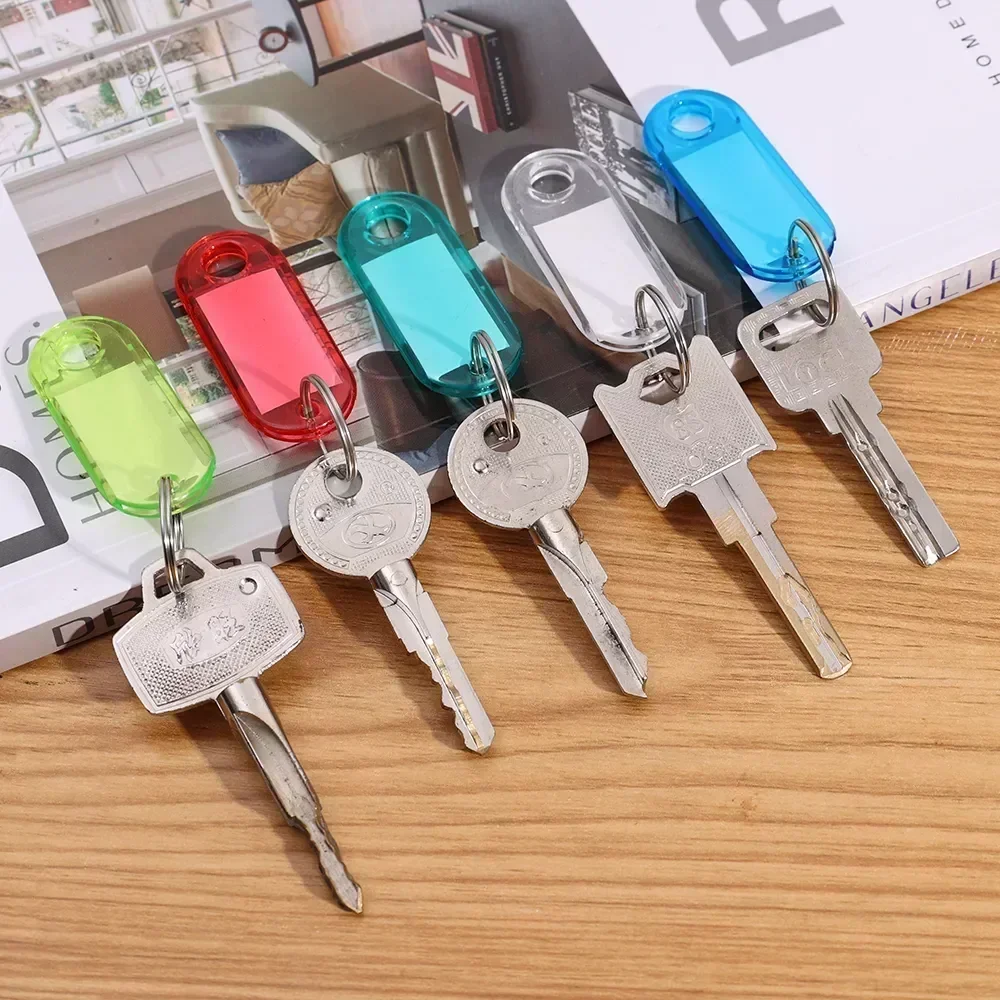 Double-sided Transparent Plastic Waterproof Marking Car Keychain Convenient Practical Key Ring Label Classification Number Plate