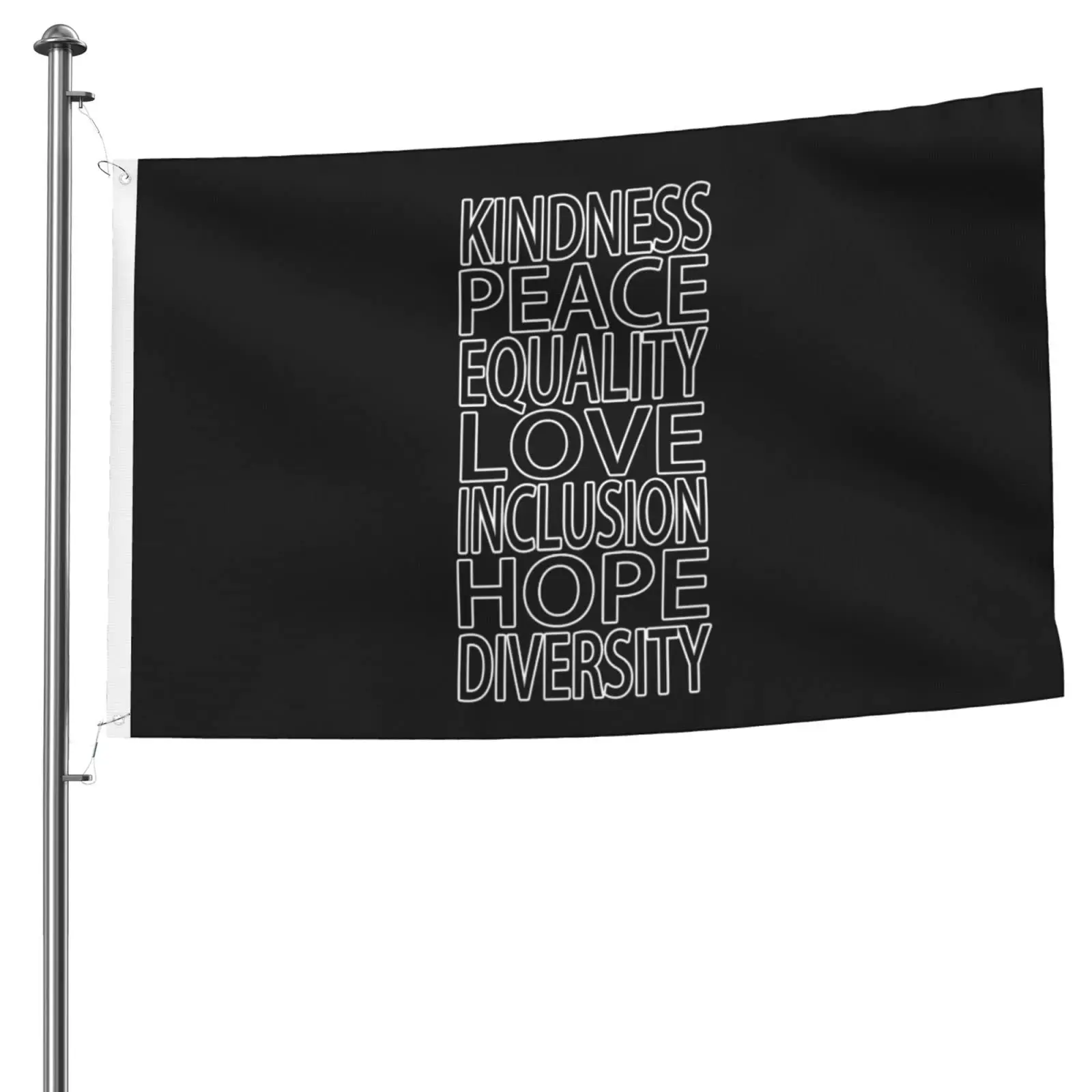 Flagnshow 100% polyester Kindness Peace Equality Love Inclusion Hope Diversity Flags