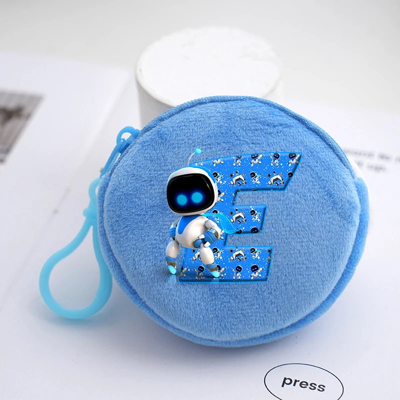 Astro Bot Round Coin Purses Kawaii Printed Letter Wallets Children Mini Zipper Storage Bags Anime Key Pouch Bag Birthday Gift