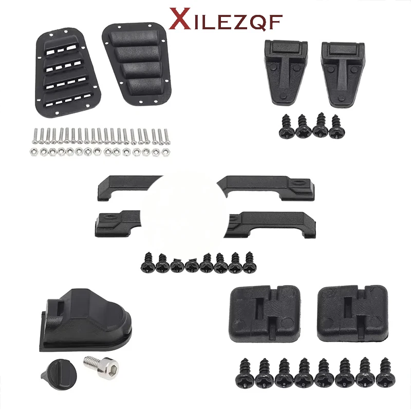 XILEZQF Door Hinges Hood Grille Handles Engine Cover Fuel Tank Cap for 1/10 RC Crawler TRX-4 TRX4 Defender D90 Parts