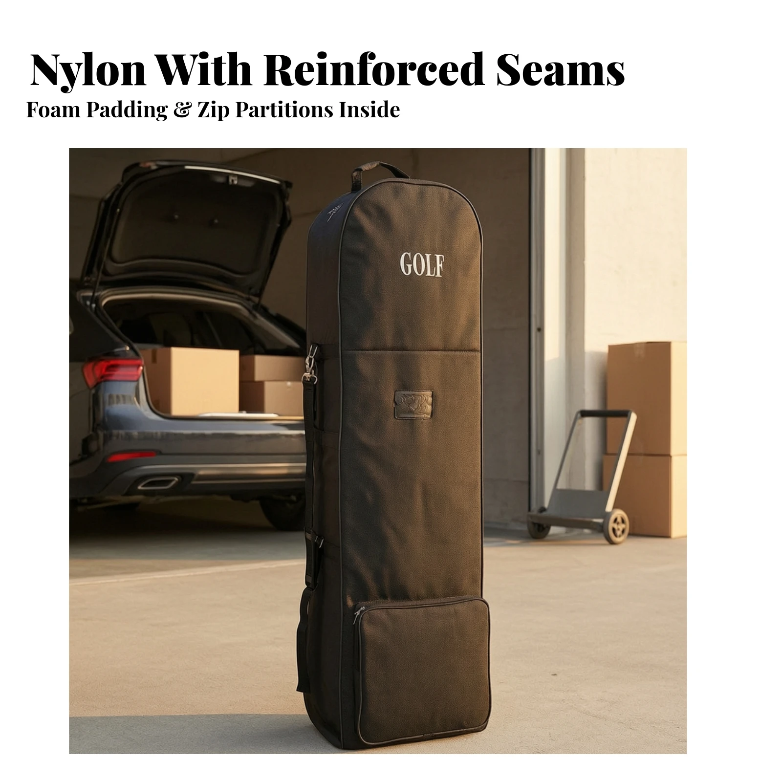 Airline Golf Bag with Wheels Long-Lasting Wheeled Golf Travel Bag Large Storage Lightweight for Golfers, Airport Handling