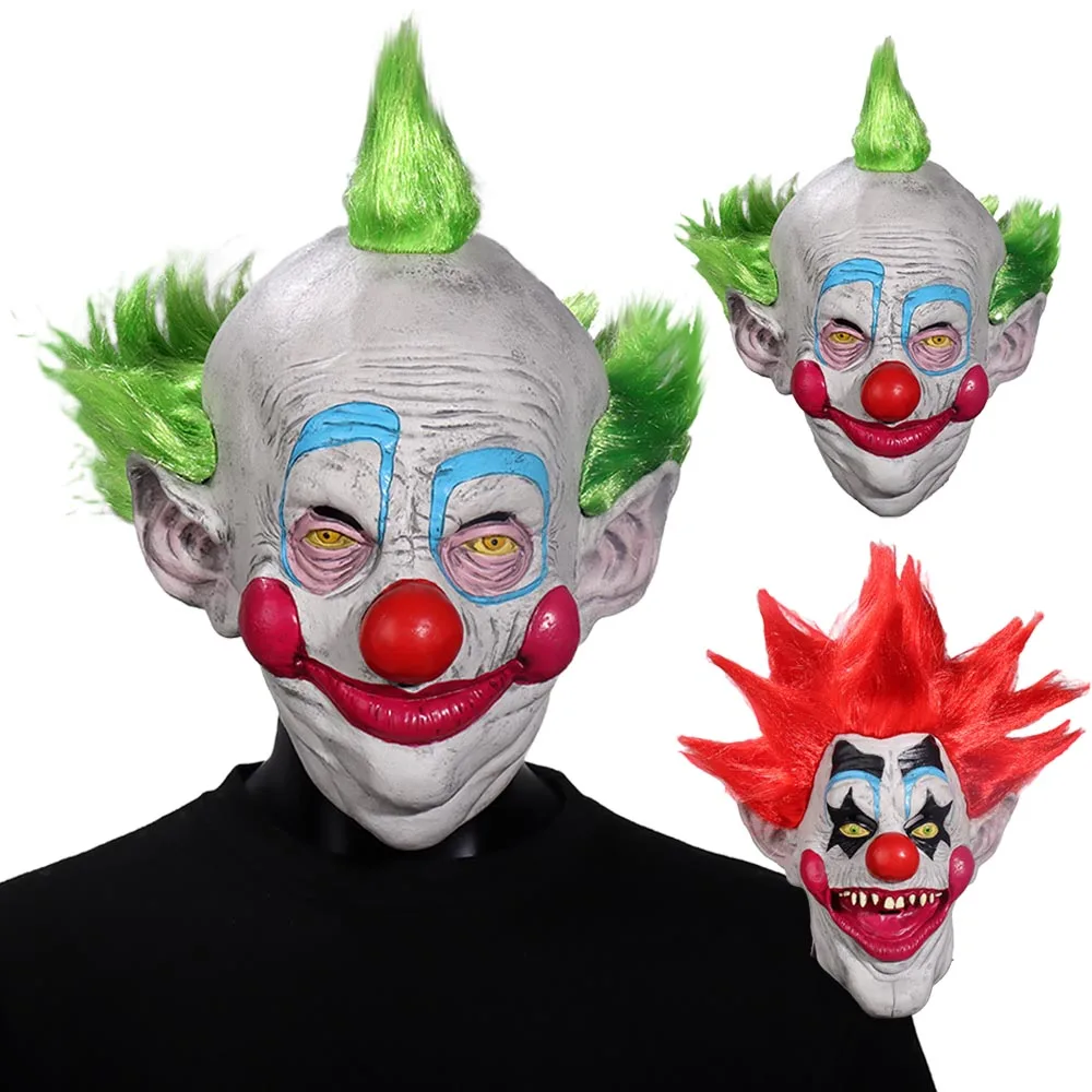 

New Killer Klowns From Outer Space Demon Clown Mask Cosplay Joker Latex Helmet Halloween Carnival Purim Party Costume Props