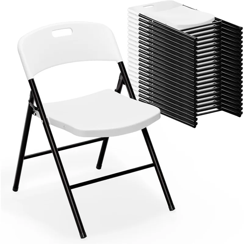 VINGLI Folding Chairs, Plastic Foldable Chair, Capacity up to 350 lbs,Portable Seating for Indoor Outdoor Events Parties Camping