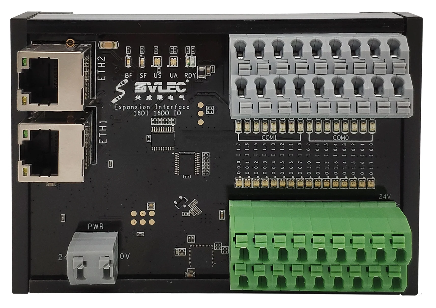 2025SVLEC IP20 Ethercat 16 DI + 16DO รีโมท Ethercat I/O โมดูลติดตั้ง 35 มม.Made in China