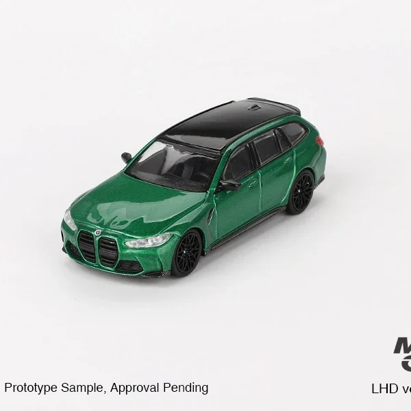 مينيجت 1:64 # 764 BMW M3 Travel Edition نموذج سيارة من السبائك الخضراء، ألعاب للأولاد، قطع تجميع الكبار، هدايا عيد ميلاد الأطفال