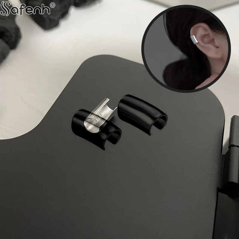 2 قطعة أزياء فاسق كليب أقراط بسيطة هندسية سبيكة ثقب الحرة قرط كبس لارتداء اليومي مجوهرات هدية