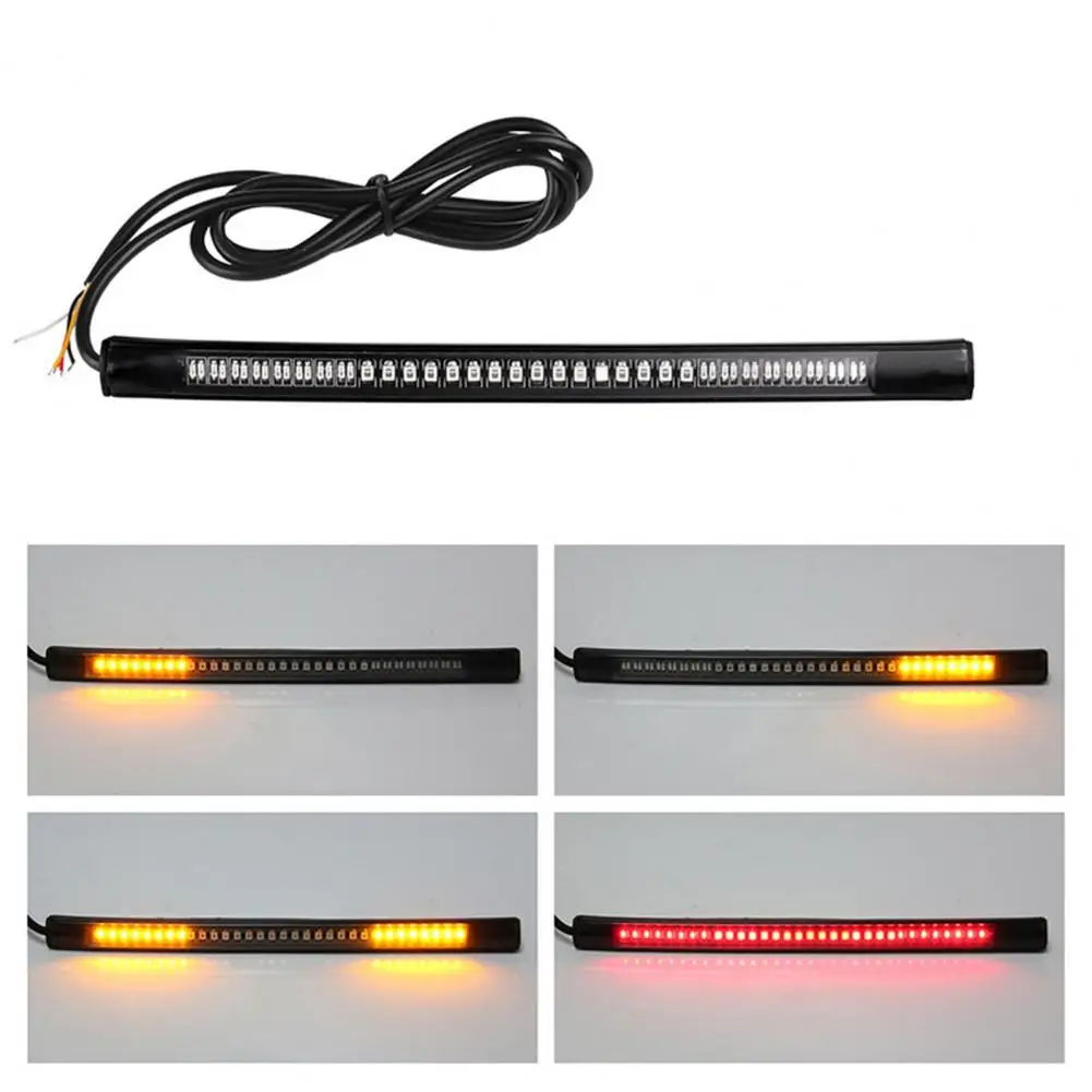 Motorcycle Light Bar Universal IP68 Waterproof Dual Color 48 LED SMD Motorcycle Tail Turn Signal Lamp for Racer