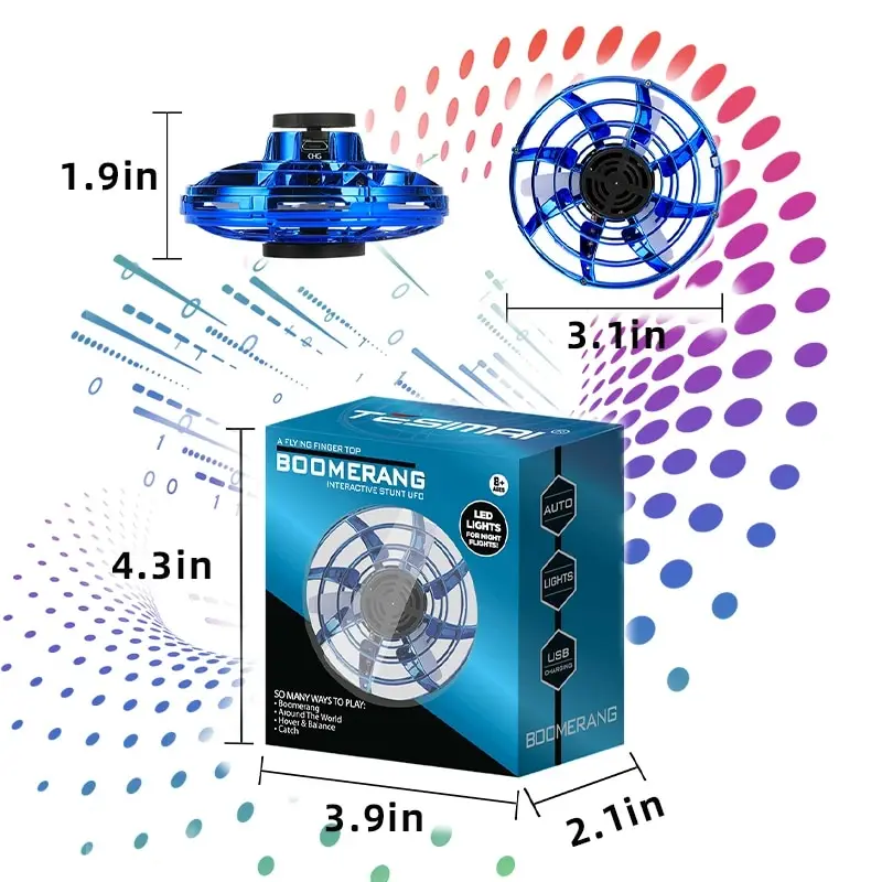 Mini fliegende Spinner leuchtende UFO Drohne handbetrieb ene Flyorb Fly Zappeln Spielzeug Kinder Kinder Erwachsene Weihnachten Geburtstags geschenk