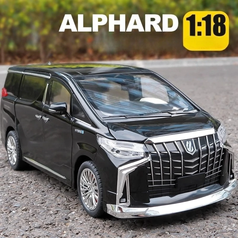 

1:18 Scale ALPHARD Toy Car Model Alloy Diecasts Simulation Sound Light Pull Back Doors Opened Toys Vehicles Gifts for Children