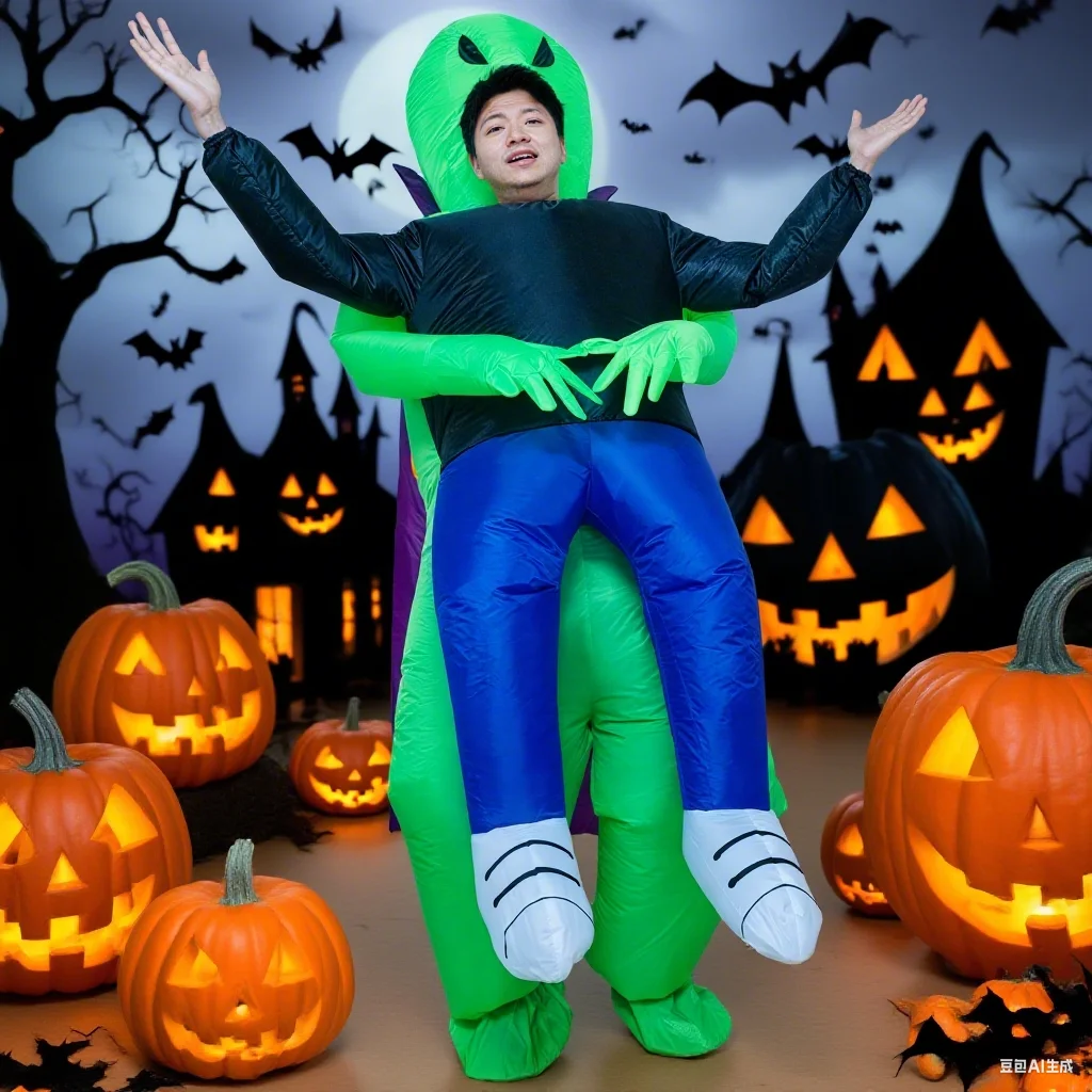 

Плащ, костюм инопланетянина, ловля инопланетянина, надувной костюм, реквизит для косплея на Хэллоуин, праздничная вечеринка, наряд, новинка, наряд