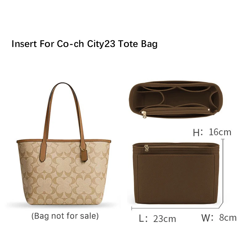 EverToner Ultra-light Inner Bag for Co-ch City 23 Bag Felt Storage Organizer Cosmetic Pouch