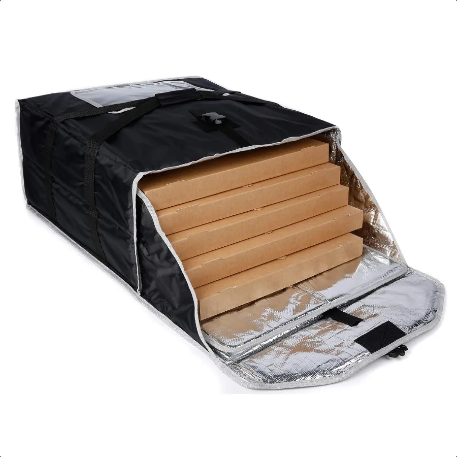 

Insulated Pizza Delivery Bag Commercial Food Warmer Carrier Bag 22 by 22 by 11 Holds 520 Large Pizza Boxes or Trays