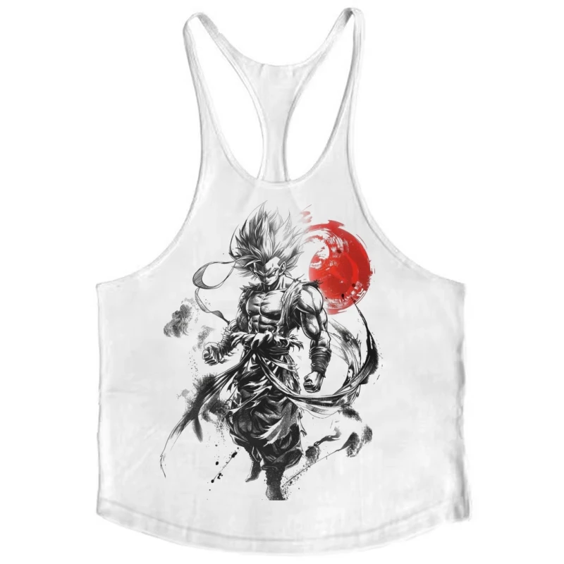 

man Guys Gym Cotton Tank Top Dragon Ball Z Ink - Style Men Sleeveless Vest Centric Bodybuilding Fitness Training Activewear