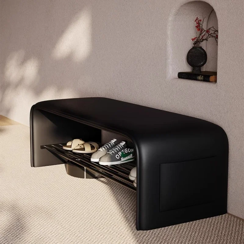 Shoe Changing Stool with Storage Multipurpose Entryway Bench for Bedroom Simple Bedside Seat Compact Shoe Rack for Home