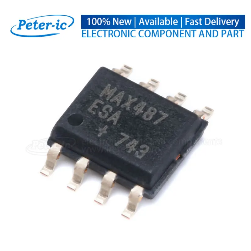 (2pcs) MAX487ESA+T MAX487ESA MAX487 ESA SOIC-8 4.75V~5.25V Transceiver 250Kbps RS-485 / RS-422 ICs Available Peter-ic SOP-8