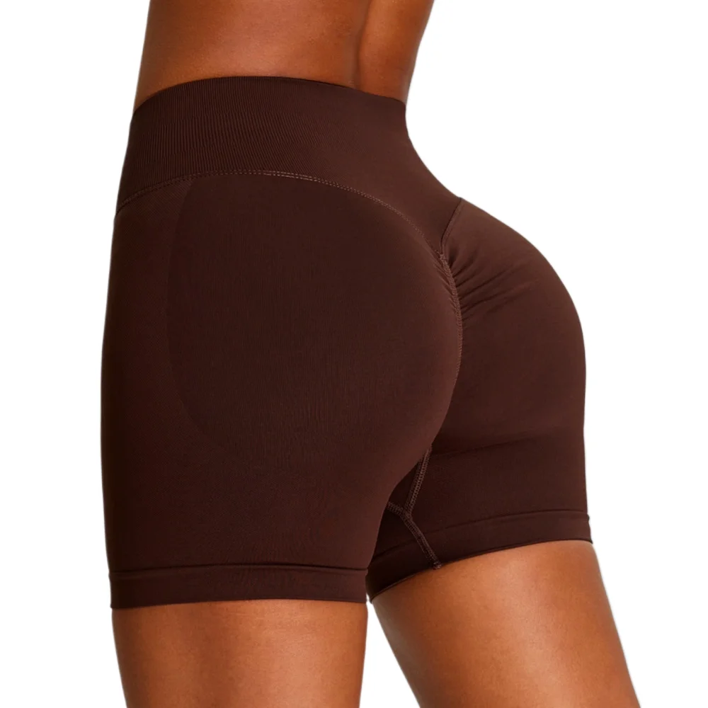 AliExpress Seamless Gym Shorts Women High Waist Yoga Shorts Scrunch Butt Outdoor Sport Tight Quick-Dry Push Up Exercise Cycling Short Pants