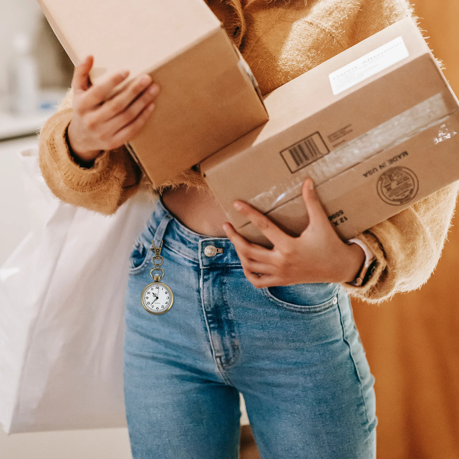 1 قطعة ساعة جيب التمريض أنيقة ممرضة فوب ساعة مريحة في الارتداء مثالية للأطباء والممرضات الاستخدام اليومي