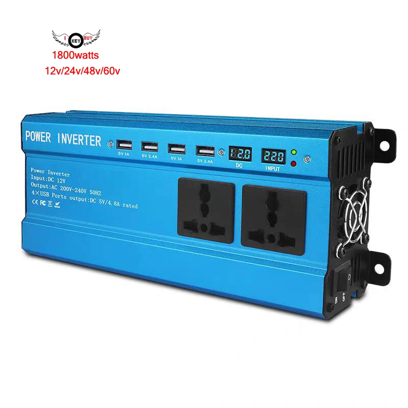 1pc 1600W DC12V/24V/48V/60V To AC220V Modified Sine Wave Power Inverter LED Display Converter Adapter Car Vehicle / Home Use