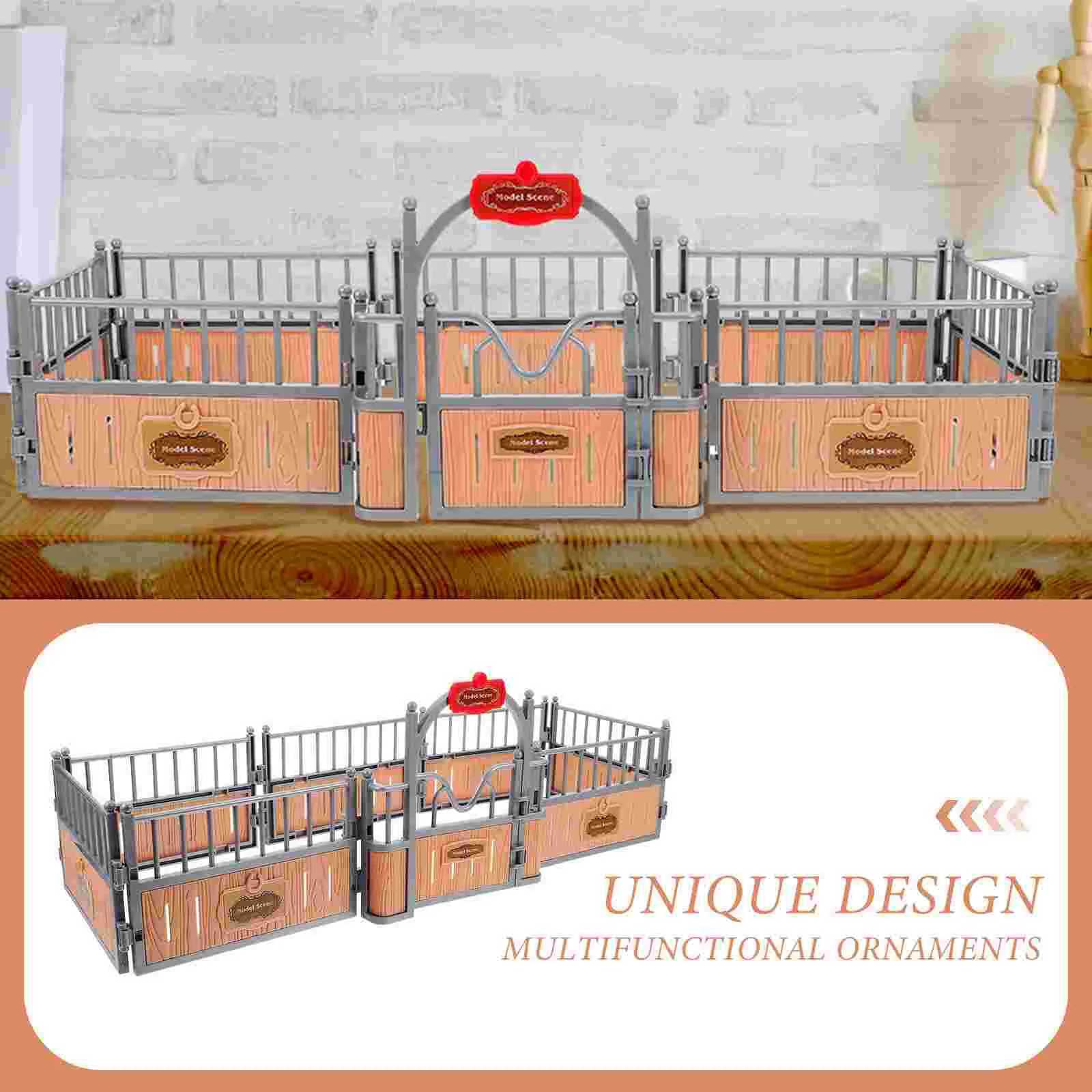 Horse Fence Model Toy Stable Dollhouse Accessories for Kids Plaything Toddler Playset The