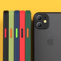 Luxury Armor Skin Matte Phone Case For iPhone 11 12 13 14 15 Pro Xs Max X XR 6 6s 7 8 Plus SE 2020 13 mini Hard PC Cover Fundas