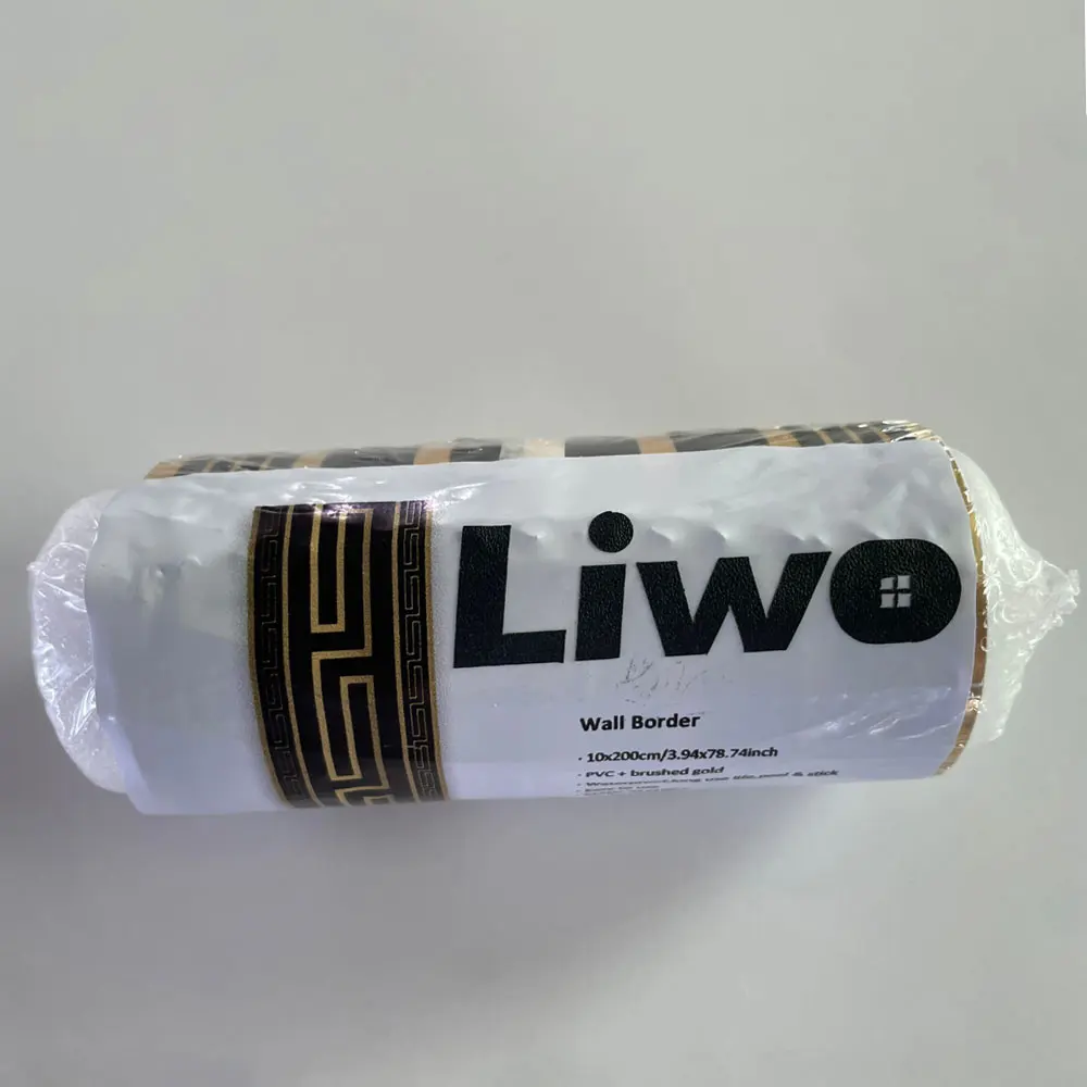 Liwo نمط هندسي فاخر ذاتية اللصق جدار الحدود ملصقات مقاومة للماء الحمام المطبخ بلاط الفينيل للديكور المنزل 10x200CM