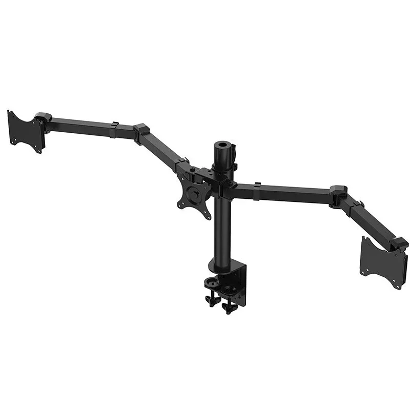 

Desktop Clamping Full Motion 10-30 inch Triple Monitor Holder 360 Degree Three LED LCD Monitor Mount Arm Bracket 10kgs Per Arm