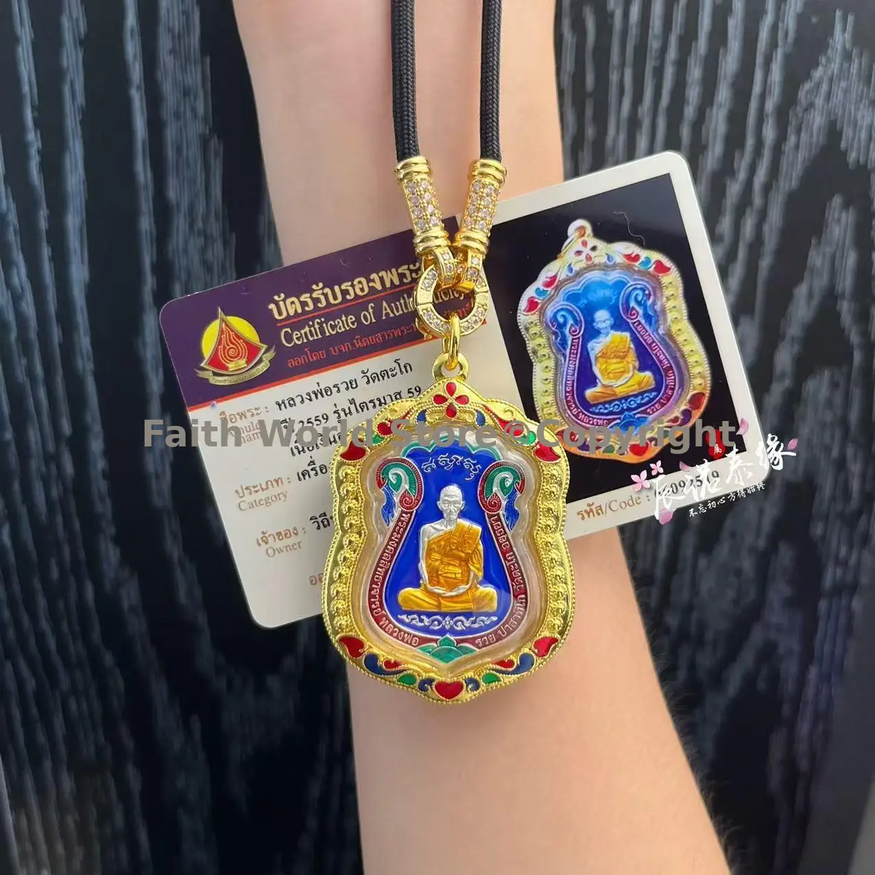 2026 new  Thailand famous monk master Luang Pho Ruay Lucky Wealth Love Buddha Card Amulet  Bless peace healthy talisman