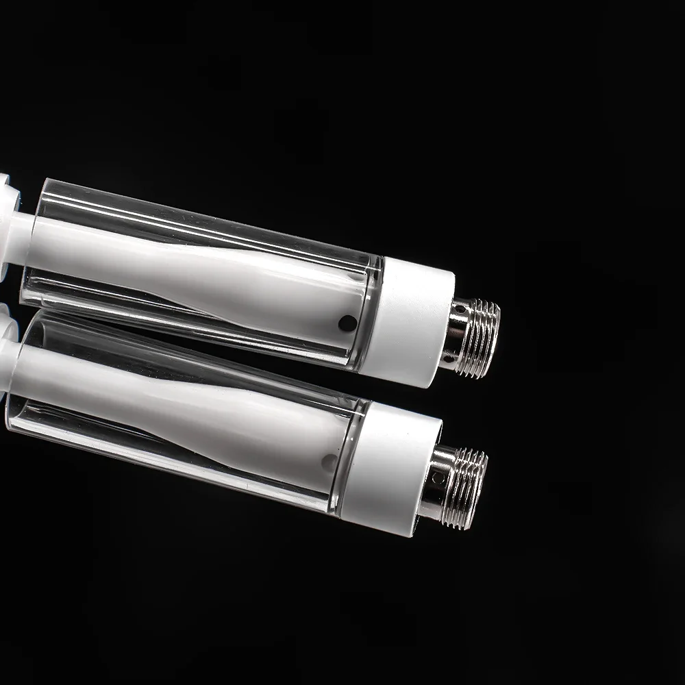 5szt 10szt Vape Atomizers Cartridge 1ml Ceramic Coil Plastic Drip Tip PC Thick Oil Carts Pen Wax Vaporizer 510 Thread Vape Tank