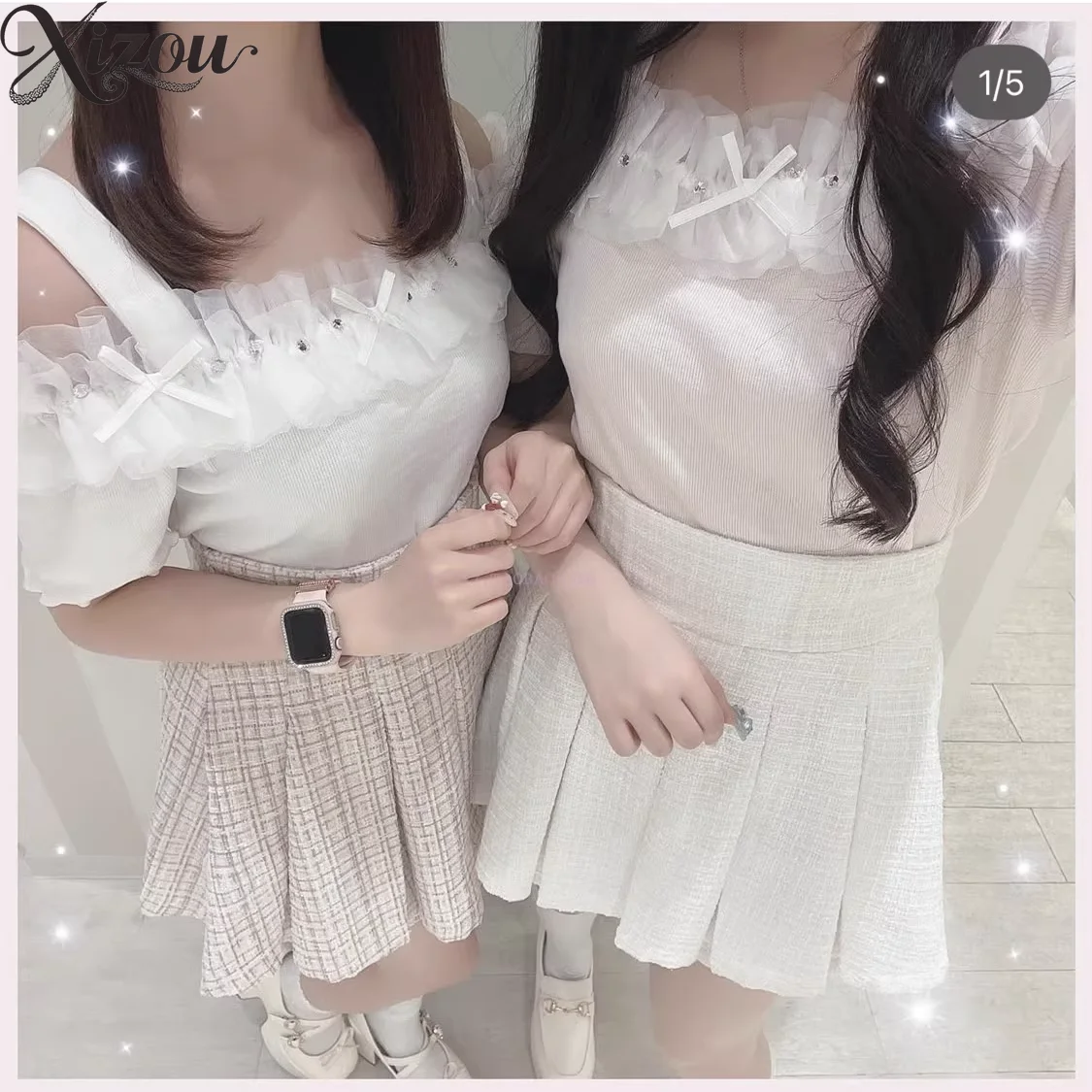 

2025 Japanese Sweet Women Summer Top Mesh Lace Bow Off-the-shoulder Slim Cute Sexy Tanks Camis Ruffled Edge Camisole White Black