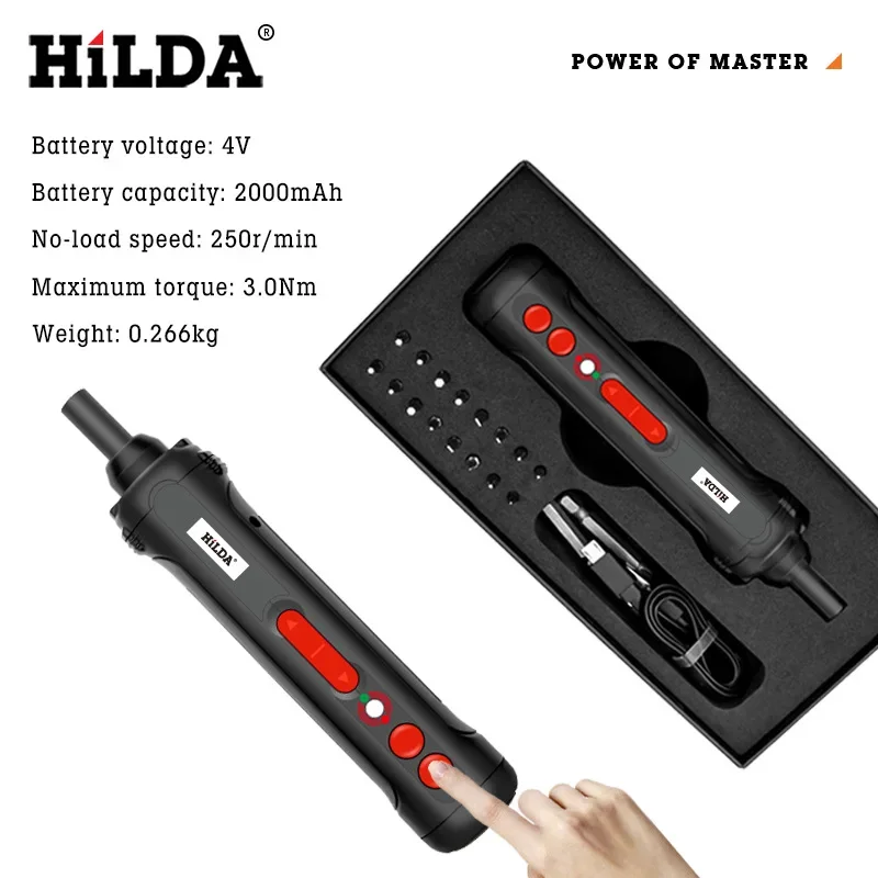 

HILDA 3.6V electric screwdriver multifunctional mini rechargeable lithium screwdriver with electric drill bit set wholesale