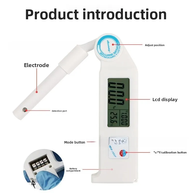 Specific gravity/temperature/salinity three-in-one water quality detector seawater drinking water